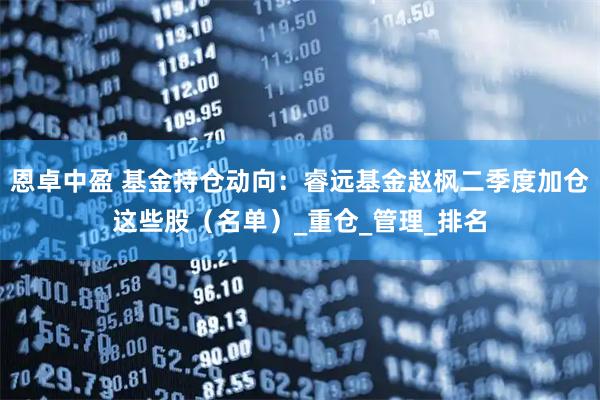 恩卓中盈 基金持仓动向：睿远基金赵枫二季度加仓这些股（名单）_重仓_管理_排名