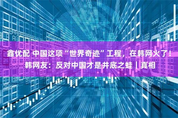 鑫优配 中国这项“世界奇迹”工程，在韩网火了！ 韩网友：反对中国才是井底之蛙｜真相
